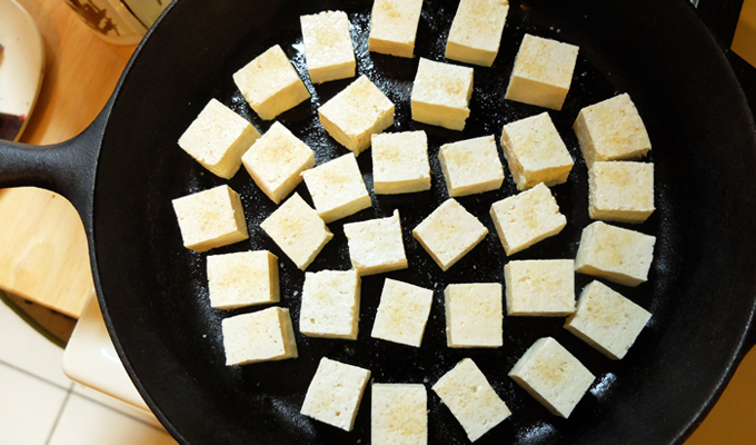 Baking Tofu for Wild Rice Dish